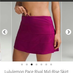 Lululemon Pace Rival Mid-Rise Skirt *Long Magenta Purple NWT Size 6